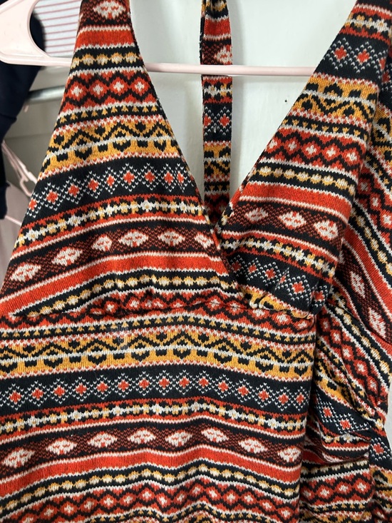 ROMWE Rust Multi Patterned Halter Camisole - Picture 2 of 4